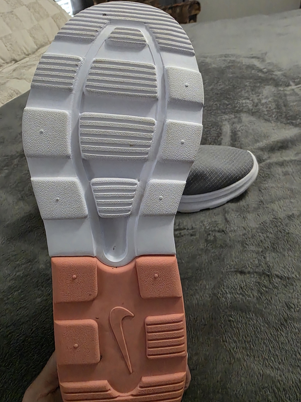 Nike Women’s Gray & Pink Air Max-Style Running Sneakers - Picture 5 of 6